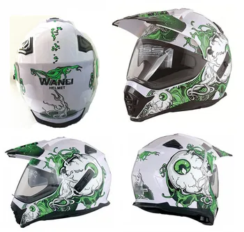 WANLI mærker Pioneer motorcykel hjelm med solskærm atv cross road motocross-hjelm dobbelt linse off-road racing på moto hjelme