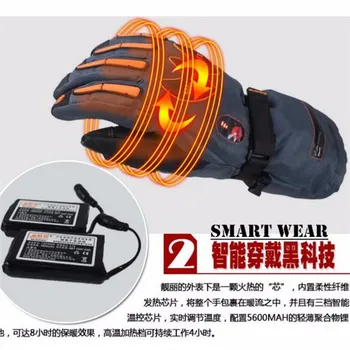Warmspace 5600MAH Smart El-Varme Handsker,Vandtæt Opbevaring af Lithium Batteri Self Heating,5 Fingre&Hånd Tilbage Opvarmet,3 Gear 4-8H