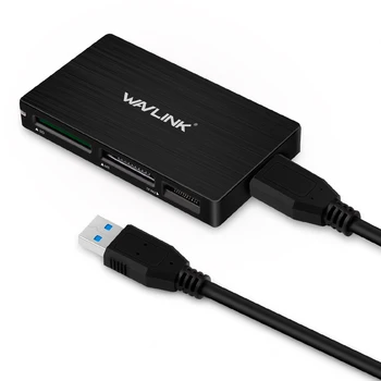 Wavlink Alle-i-1 USB 3.0-SD-TF SD, SDHC, SDXC MS JF M2 Kortlæser Adapter, højhastigheds-Kortlæser med 50cm forlængerkabel