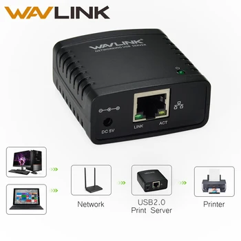 Wavlink USB 2.0 LRP Print Server for at Dele LAN Ethernet-Netværk Printere Power Adapter USB-HUB 100Mbps netværk print server OS