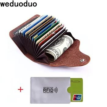 Weduoduo Ægte Læder Mænd Visitkort Holder Kvinder Kortholderen Mode Kreditkort Indehaveren Bank Kort Sag Porte Carte