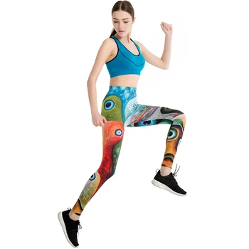 WEST CYKLING Sommeren Kvinder Leggings 3D Printet Blomst Øje Legins Gradient Leggins Blyant Bukser Legging Tights Kvinder Yoga Bukser