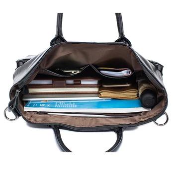 WESTAL NYE Simpel måde Business Mænd Dokumentmapper Ægte Læder Laptop Taske Afslappet Mand Bag Rejsetaske Skulder tasker 502