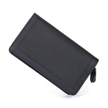 WESTAL tegnebøger mænd i ægte læder tegnebog mandlige tegnebog kreditkort lynlås lange solid mænd black fashion clutch wallet 9013