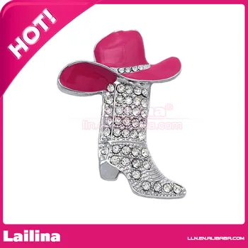 Western Cowboy Cowgirl Hat Boot Broche Pin Kvinder Mode Smykker