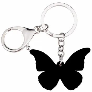 WEVENI Akryl Animationsfilm Morfo Helena Butterfly nøgleringe Nøgleringe For Kvinder Pige Taske Pung Bil Håndtaske Tegnebog Charms GAVE