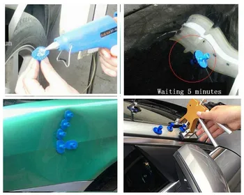 WHDZ Bil Dent Remover Kit Dent Løfter PDR Lim Aftrækker Hånd Løfter Paintless Dent Reparation med Lim trækfligen, Hagl Fanen Sæt