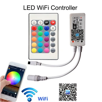 Wifi 5M 10M 15M RGB LED Strip SMD5050 Led-Lys, Vandtæt Tape DC12V LED Fleksibel Strip Fita Neon Bånd bånd med Wifi-kontrol