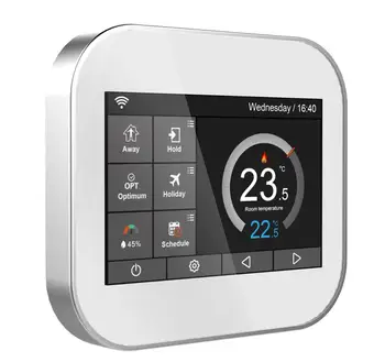 Wifi touch-skærm i farver termostat for electrlc varme 16A med dansk/russisk/polsk/tjekkisk/italiensk/Spanien ved android IOS telefon
