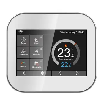 Wifi touch-skærm i farver termostat for electrlc varme 16A med dansk/russisk/polsk/tjekkisk/italiensk/Spanien ved android IOS telefon