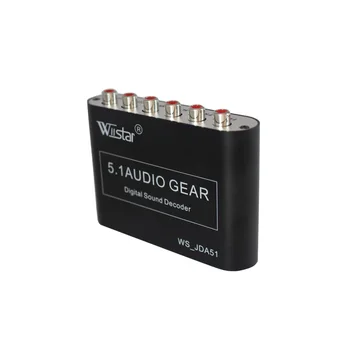 Wiistar 5.1 CH-lyd dekoder SPDIF Coaxial-til-RCA DTS, AC3 digital 5.1 Forstærker Analog Konverter til PS3,DVD-afspiller, Xbox
