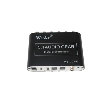 Wiistar 5.1 CH-lyd dekoder SPDIF Coaxial-til-RCA DTS, AC3 digital 5.1 Forstærker Analog Konverter til PS3,DVD-afspiller, Xbox
