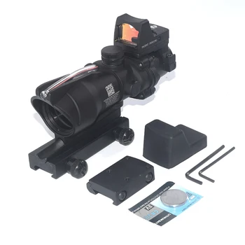 WIPSON ACOG 4X32 Optisk Rækkevidde Riffelsigte CAHEVRON Sigtemiddel Fiber Røde Belyste Optiske Syn Med RMR Mini Red Dot Sight 20mm Jernbane