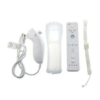 Wireless Remote Controller Til Wii Uden Motion Plus Nunchuck Remote Controle Til Wii Med Silikone Blød Sag