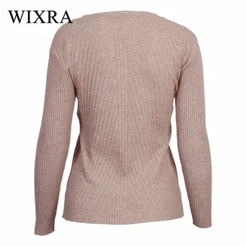 Wixra Varme og Charme Womens Sweater Afgørende Toppe Solid Båd Hals Lange Ærmer Strikket Rib Trøjer Basic Trøjer til Kvinder