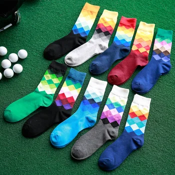 WJFXSOX Mandlige Tide Brand Happy Socks Gradient Farve Afsnit sommer Stil Ren Bomuld Strømper til Mænd knæhøje Business Sokker
