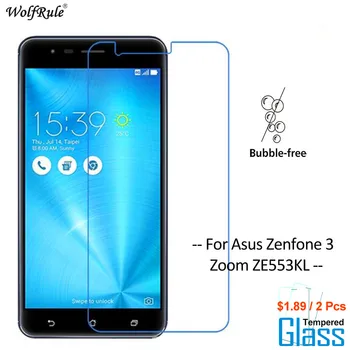 WolfRule 2 Stykker Glas Asus Zenfone 3 Zoom Skærm Protektor Hærdet Glas Til Asus Zenfone 3 Zoom ZE553KL Glas Telefon Film