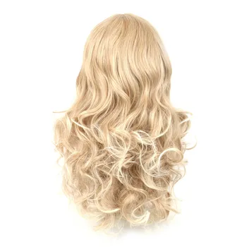 WoodFestival blond/sort rød krøllet lange blonde paryk med bangs syntetisk hår parykker kvinder paryk varmeresistent fiber cosplay