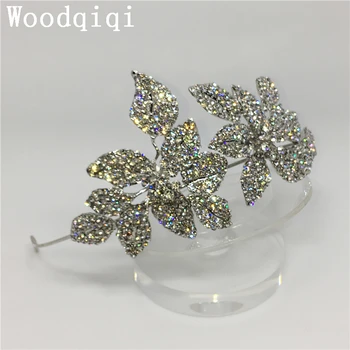 Woodqiqi mode smykker, hår tilbehør til kvinder quinceanera kroner bryllup hovedbøjle brude dronning hår produkter, hoved stykke