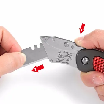 WORKPRO 3PC Mini Knive Kniv Aluminium Håndtag Folde Kniv med 10pc Ekstra Klinger