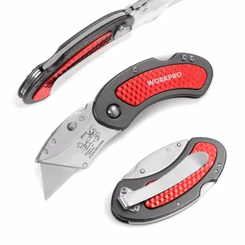 WORKPRO 3PC Mini Knive Kniv Aluminium Håndtag Folde Kniv med 10pc Ekstra Klinger