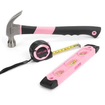 WORKPRO 75PC Hjem Værktøj Sæt Pink Tool Kits Tang Skruetrækkere Bits Sæt Kniv Tape Lommelygte Hammer