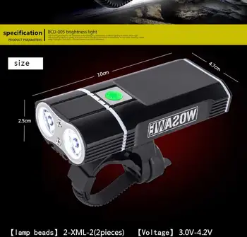 WOSAWE Genopladelige 2400lm LED Cykel Lys USB-Styret Lampe 18650 Batteri, Lys Foran Vandtæt SOS Cykel Lommelygte Sikkerhed