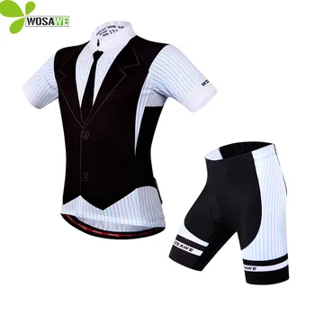WOSAWE sommer sport cykling Jersey sæt tøj Korte Ærmer til Mænd passer til cykel tøj 4D Gel Pad ciclismo cykel trøjer kit