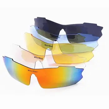 WOSAWE UV-Beskyttelse, hverken i Polariserede stik Cykling Briller Cykel Briller Udendørs Sport Cykel Solbriller Med 5 Linse