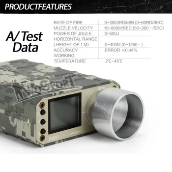 WoSporT X3400 Airsoft BB Speed Tester Skydning Chip Omdrejningstæller Pro Kronograf Til Jagt Skydning Tester