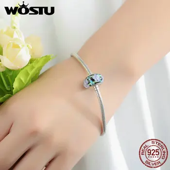 WOSTU 925 Sterling Sølv Blomst Munaro Glas Perler Passer Oprindelige WST Armbånd Europæiske DIY Smykker