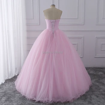 Wuzhiyi Pink Ball Gown Quinceanera Kjoler 2017 Beaded vestidos de 15 anos Sweet 16 Dresses Debutante Kjoler Kjole Til 15 År