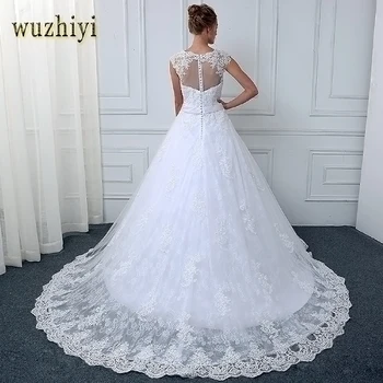 Wuzhiyi vestido de noiva brudekjole 2018 Bolden Kjole Blonde Pynt vestido de casamento robe mariage trouwjurken bruden kjole