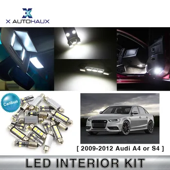 X Autohaux 13PCS Canbus Hvid Bil Auto Dome Kort LED-Lys Indretning Nummerplade Lys For Audi A4 A5 B8 S4 S5 8T3 2009 Til 2012