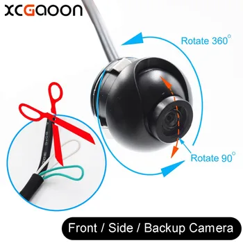 XCGaoon Nye Mini CCD 140 Graders Vidvinkel Fast Vandtæt Bil Front / Side / Bag Udsigt Backup-Kamera Kan Rotere 360