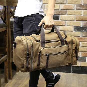Xiao.s Vintage militær Canvas mænd rejsetasker Carry på Bagage tasker Mænd Duffel tasker travel tote store weekend Taske Natten