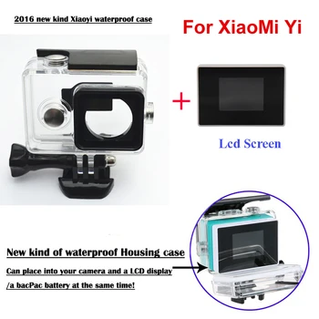 XiaoMi Yi Kamera Eksterne protector Vandtæt taske+1.38 Tommer Farve TFT LCD-skærm skærm Til Xiao Yi tilbehør Sæt