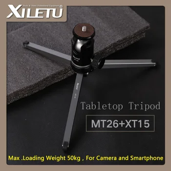 XILETU MT26+XT15 Bærende Desktop Beslag Mini Bord Stativ og Bolden Hovedet Højt Til DSLR Kamera Mirrorless Kamera, Smartphone