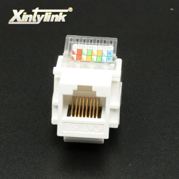 Xintylink cat5e rj45 jack cat6 rj45-stik værktøj-mindre modul toolless Patch Panel Wall Plate Standard Keystone Port modulære 10stk