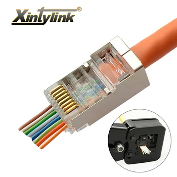 Xintylink EZ rj45-stik cat6 rj 45 stik cat5 cat5e ethernet-netværksstik 8P8C cat 6 afskærmet modulære 50stk 100pcs