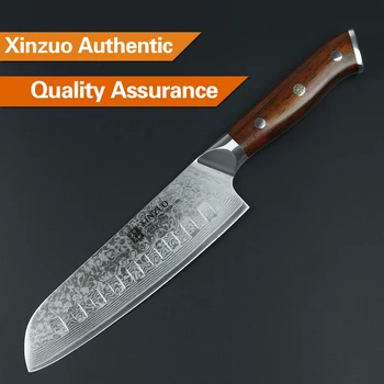 XINZUO 3 stk Damaskus stål køkkenkniv sæt 8 inches chef knive i rustfrit stål santoku kniv palisander håndtag køkken værktøj