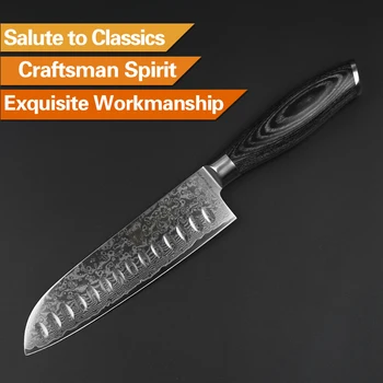 XINZUO 3stk køkken knive indstilles 67 lag med højt kulstofindhold Damaskus rustfrit stål 8+7+5 kok santoku kniv pakka træ håndtag