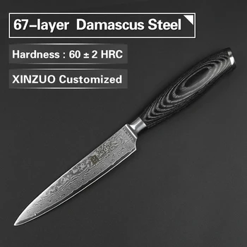 XINZUO 5 pc ' er, køkken knive indstilles 67 lag Damascus, rustfrit stål santoku cleaver kok kniv pakka træ gratis fragt