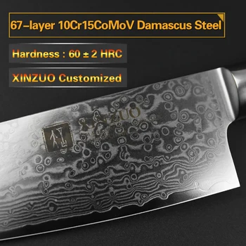 XINZUO 8 inches Kokkens Kniv Gyutou Kniv Japansk VG10 Damaskus Køkken Knive i Rustfrit Stål Slagter Kniv Pakka træ håndtag