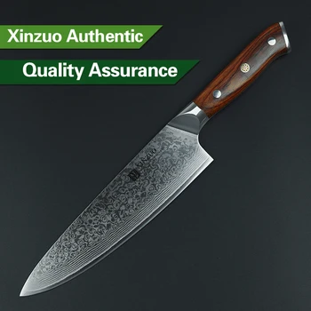 XINZUO 8 tommer kokkens kniv Japansk Damaskus stål køkkenkniv professionel Gyutou knive til kok rustfrit stål udskæring kniv