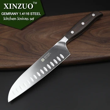 XINZUO Høj kvalitet 3.5+5+8+8+8inch skrælle nytte cleaver Chef brød kniv Tyskland 1.4116 rustfrit stål køkkenkniv sæt