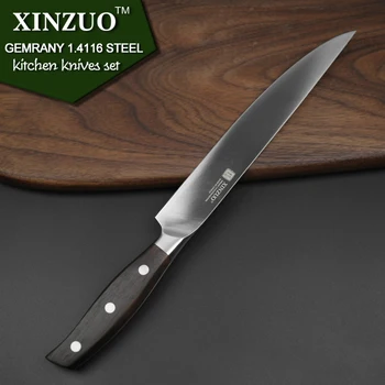 XINZUO køkken værktøjer 6 Stk køkkenkniv sæt værktøj cleaver Kok brødkniv med højt kulstofindhold tysk rustfrit stål Knive sæt