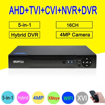 XMeye Hi3531A H264+ 4MP 16CH 16 Kanal 6 i 1 Hybrid Coaxial WIFI TVi CVI NVR AHD CCTV DVR Video Overvågning Recoder