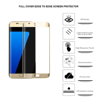 Xnyocn 9H 3D Buede Fuld Dækning Skærm Protektor Hærdet Glas til Samsung Galaxy S7 kant S8 Beskyttende Film med retail pakke