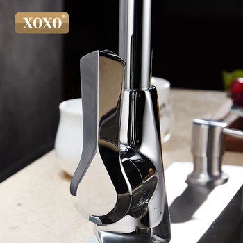XOXO 360 graders rotation kobber køkkenarmatur Enkelt Håndtag til Køkken Vask blandingsbatteri Krom Finish 80021